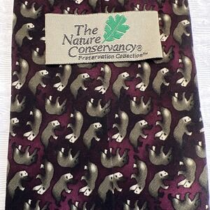 The Nature Conservancy Syrian Bear Neck Tie 100% Silk